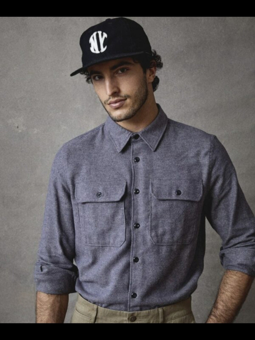 Todd Snyder Alaskan Chamois Men's Long-Sleeve Button-Down Shirt - Slate Blue XL